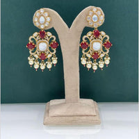 Arham Premium Gold Plated Designer Heavy Polki Kundan Beads Dangler Earrings