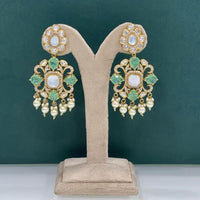 Arham Premium Gold Plated Designer Heavy Polki Kundan Beads Dangler Earrings