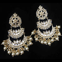 Gehana Mahal Gold Plated Kundan And Pearl Dangler Earrings