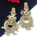 Gehana Mahal Gold Plated Kundan And Pearl Dangler Earrings