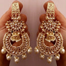 Gehana Mahal Gold Plated Kundan And Pearl Dangler Earrings