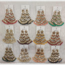 Dhwani Trendy Mirror And Pearl Dangler Earrings  (Pack of 12)