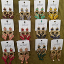 Dhwani Elegant Pota Stone And Pearl Dangler Earrings- (Pack of 12)