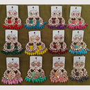 Dhwani Heritage Mirror Work And Beads Dangler Earrings