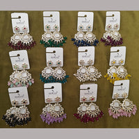 Dhwani Elegant Austrian Stone And Pearl Dangler Earrings- (Pack of 12)