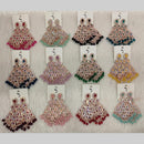 Dhwani Sparkling Austrian Stone Dangler Earrings with Beads (Pack of 12)