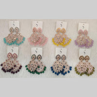 Dhwani Sparkling Austrian Stone Dangler Earrings with Beads (Pack of 8)