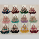 Dhwani Sparkling Austrian Stone Dangler Earrings with Beads (Pack of 12)