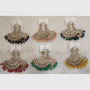 Dhwani Elegant Kundan And Pota Stone Pearl Dangler Earrings (Pack of 6)