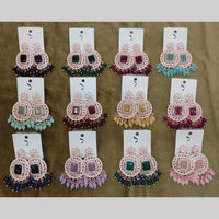 Dhwani Sparkling Austrian Stone Dangler Earrings with Beads (Pack of 12)