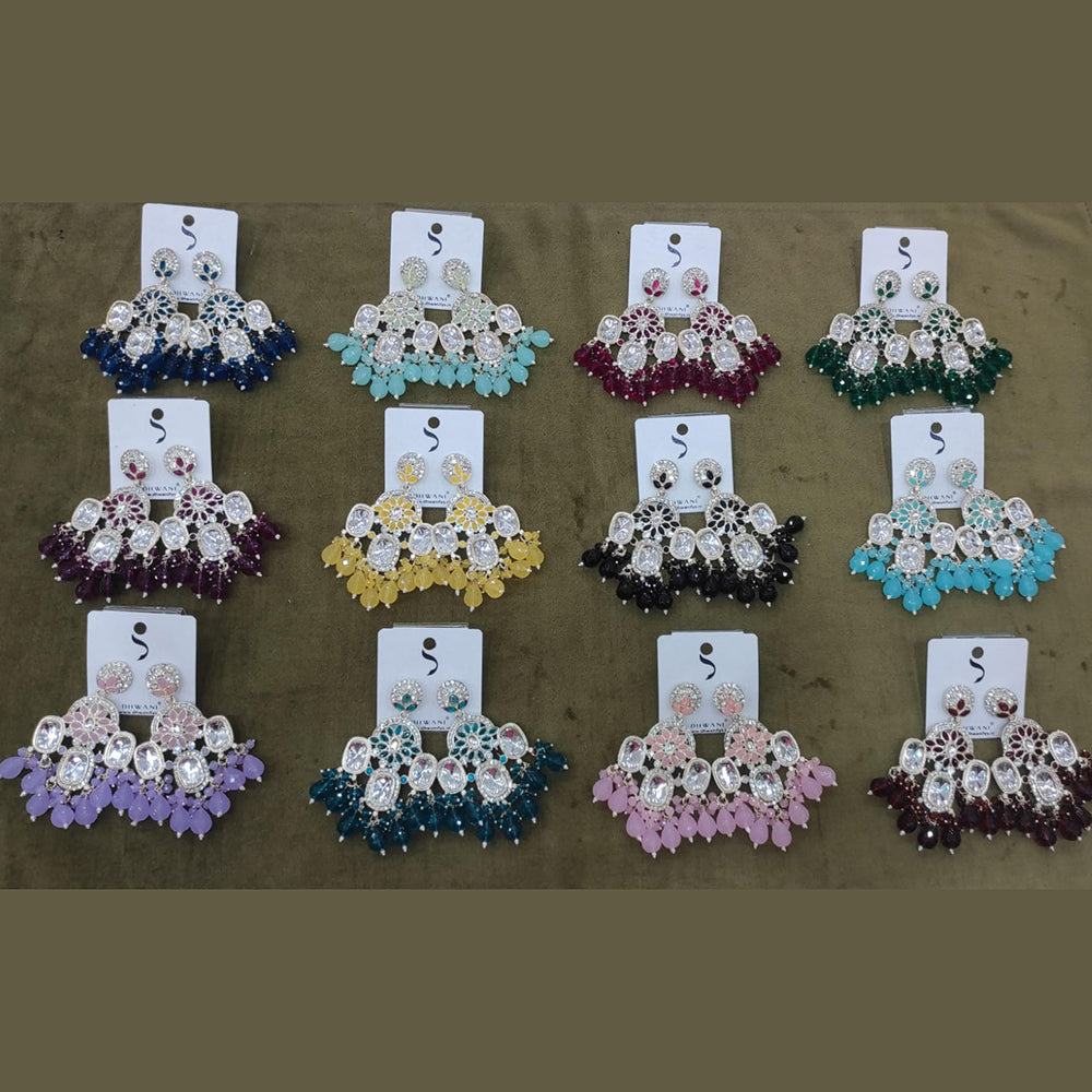 Dhwani Luxury Kundan Stone Pearl And Beads Dangler Earrings 