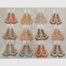 Dhwani Designer Austrian Stone And Crystal Stone Dangler Earrings  (Pack of 12)