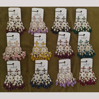 Dhwani Elegant Austrian Stone And Pearl Dangler Earrings- (Pack of 12)