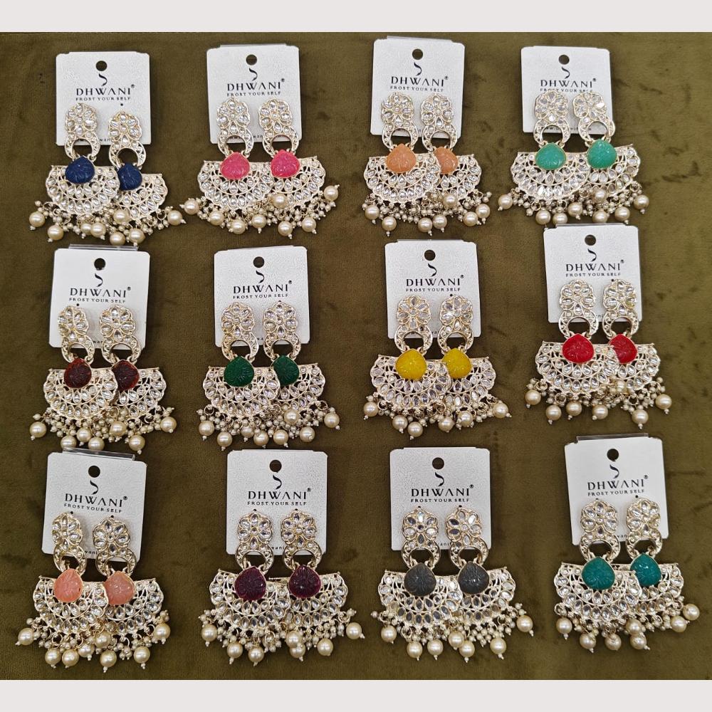 Dhwani Classic Kundan Stone And Beads Ethnic Dangler Earrings