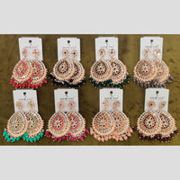 Dhwani Luxury Pota Stone And Pearl Dangler Earrings (Pack of 8)