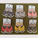 Dhwani Trendy Kundan Stone And Pearl Meenakari Dangler Earrings