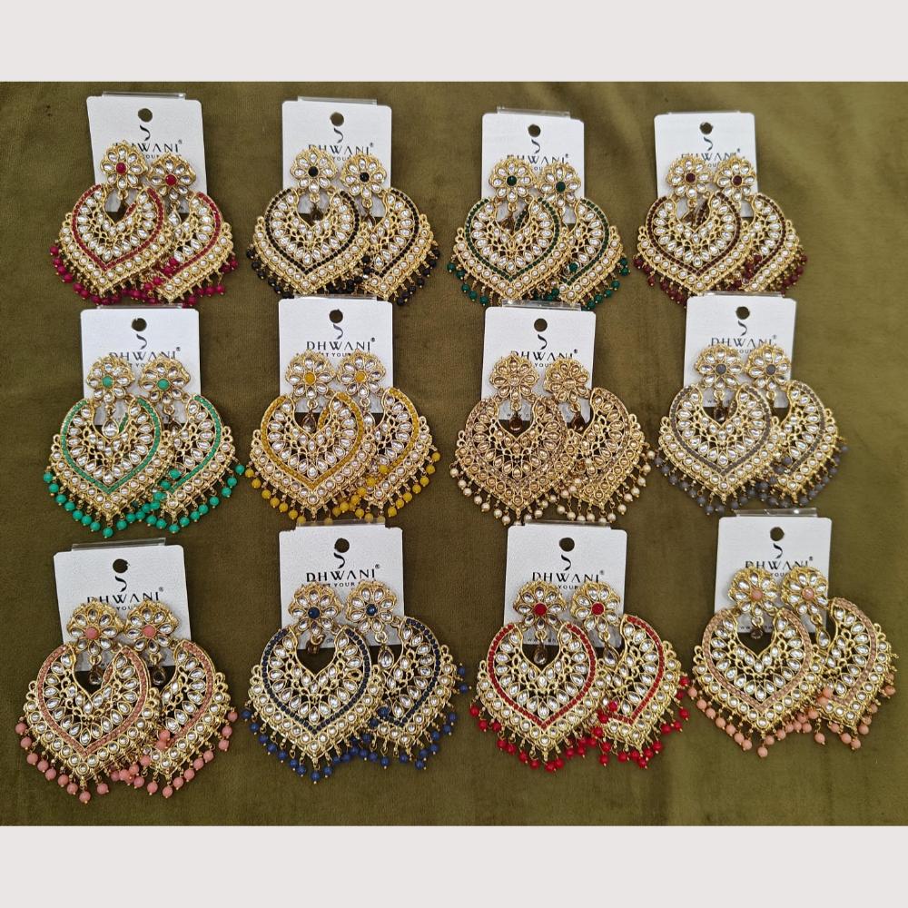 Dhwani Classic Kundan Stone And Pearl Ethnic Dangler Earrings