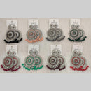 Dhwani Sparkling Austrian Stone Dangler Earrings with Beads (Pack of 8)