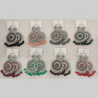 Dhwani Sparkling Austrian Stone Dangler Earrings with Beads (Pack of 8)