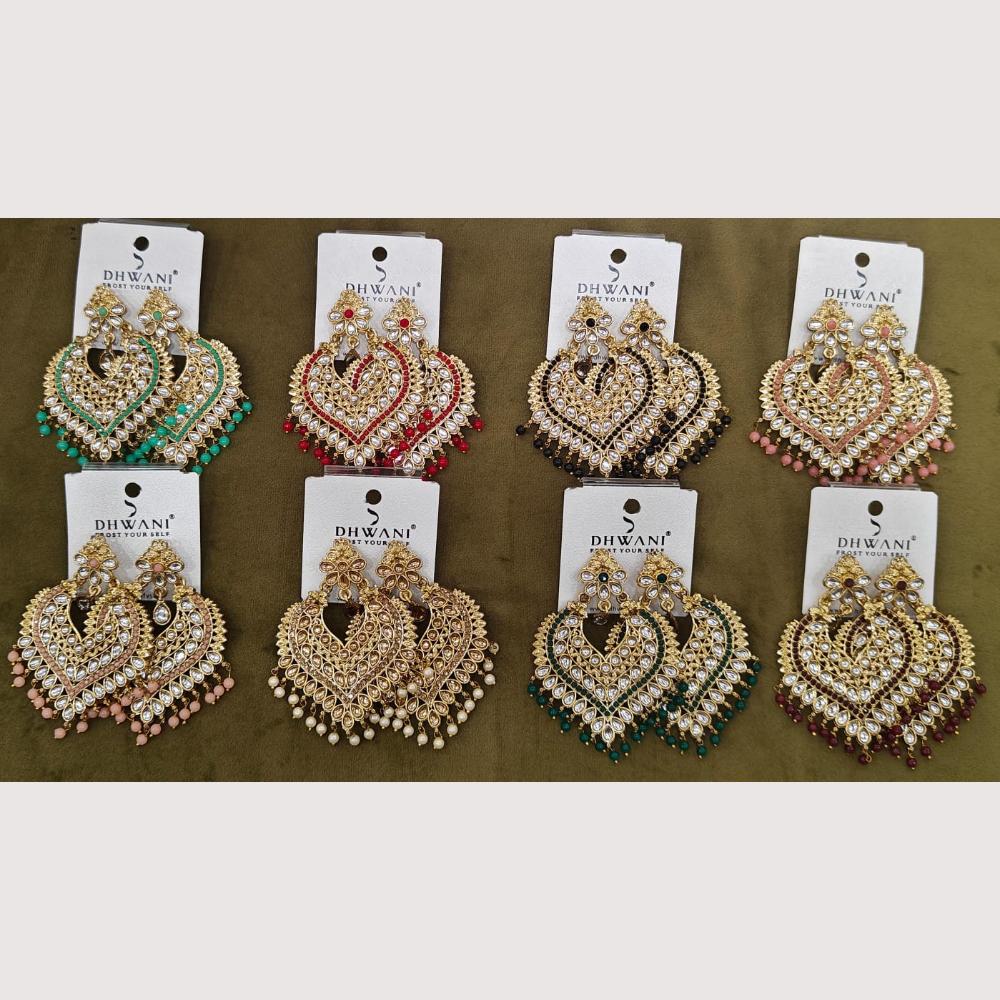 Dhwani Classic Kundan Stone And Beads Ethnic Dangler Earrings