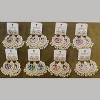 Dhwani Trendy Kundan Stone And Pearl Meenakari Dangler Earrings