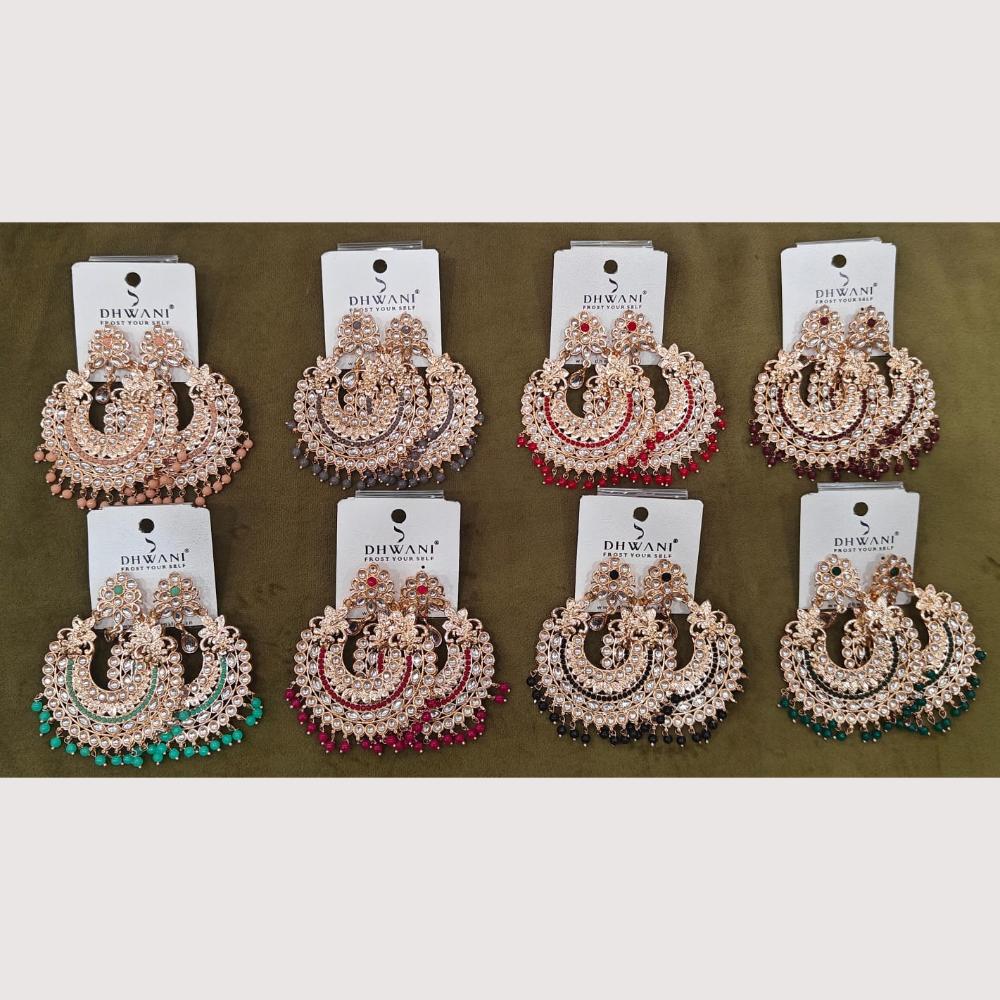 Dhwani Classic Kundan Stone And Pearl Ethnic Dangler Earrings
