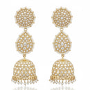 Js Fashion Royal Kundan Stone Pearl And Beads Jhumki Earrings for Women
