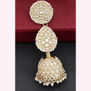 Js Fashion Royal Kundan Stone Pearl And Beads Jhumki Earrings for Women