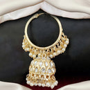 Js Fashion Royal Kundan Stone Pearl And Beads Jhumki Earrings for Women