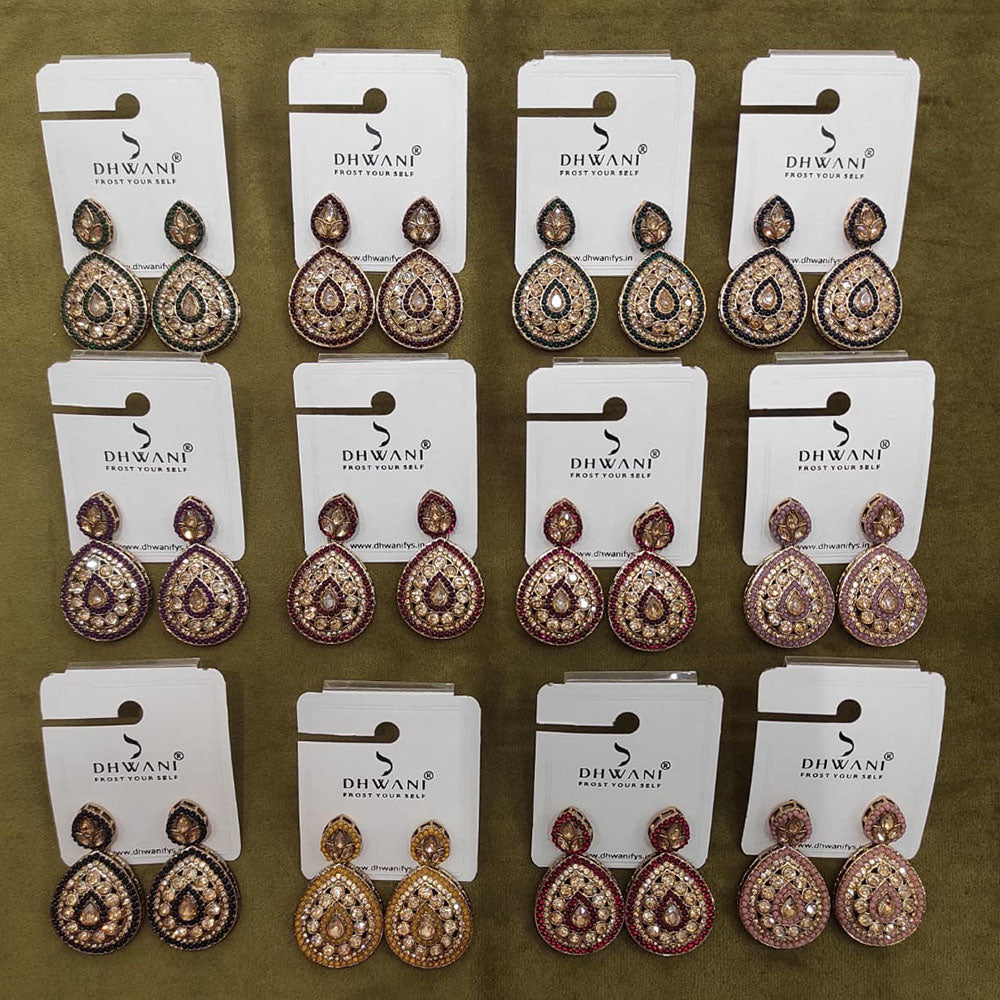 Dhwani Sparkling Crystal And Pearl Elegant Dangler Earrings