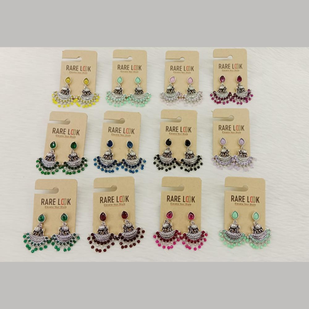 Dhwani Elegant Pota Stone And Pearl Elephant Dangler Earrings