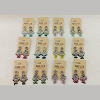 Dhwani Vintage Oxidised Pota Stone And Pearl Jhumki Earrings