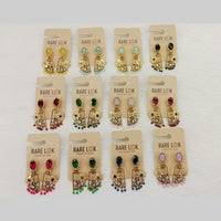 Dhwani Luxury Pota Stone And Pearl Dangler Earrings  (Pack of 12)