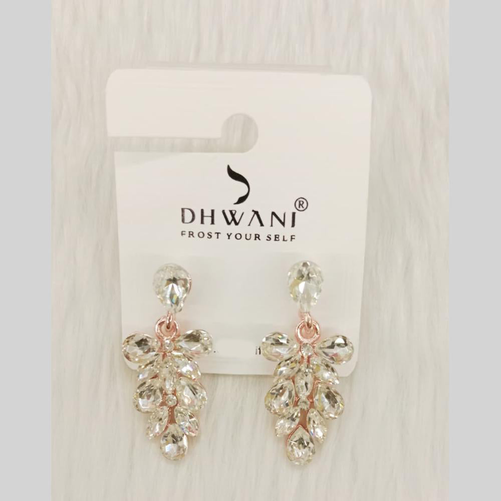 Dhwani Trendy Rose Gold Plated Crystal Stone Dangler Earrings