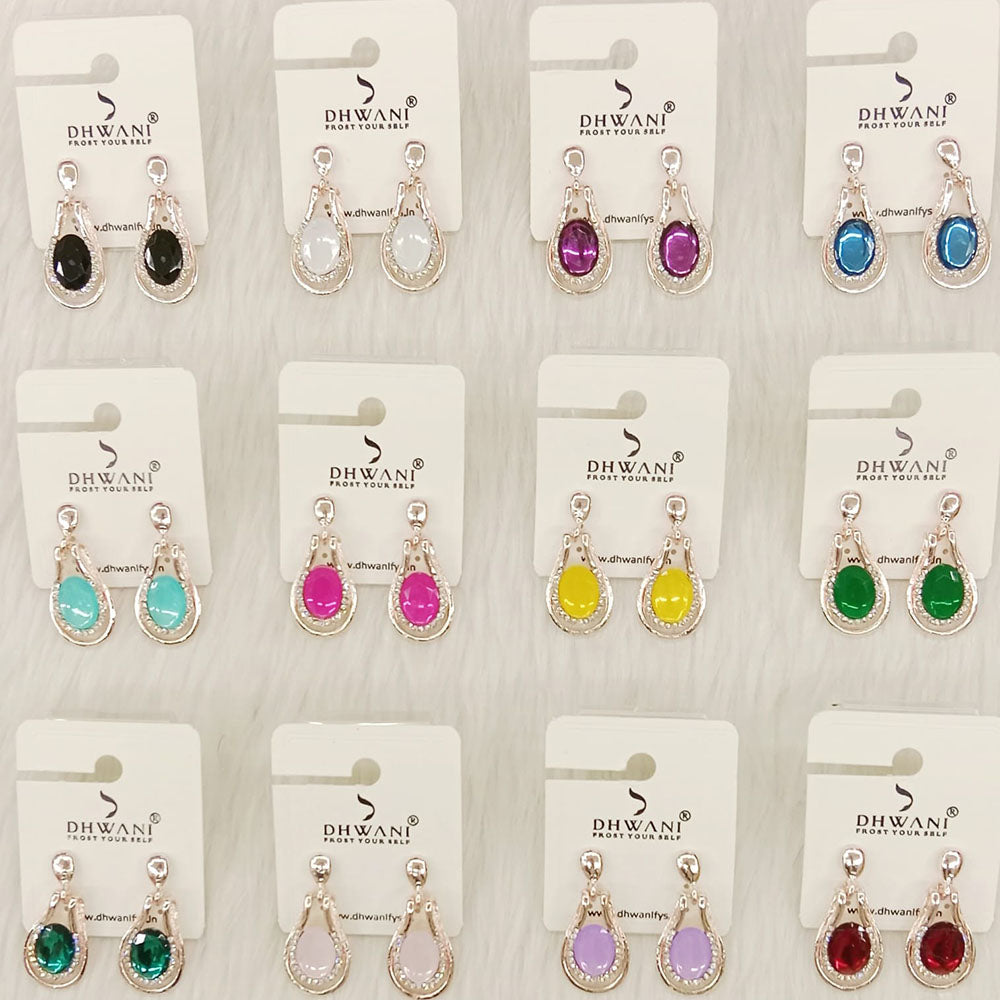 Dhwani Luxury Pota Stone And Austrian Stone Dangler Earrings(Pack of 12)