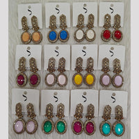 Dhwani Elegant Pota Stone And Austrian Stone Dangler Earrings (Pack of 12)