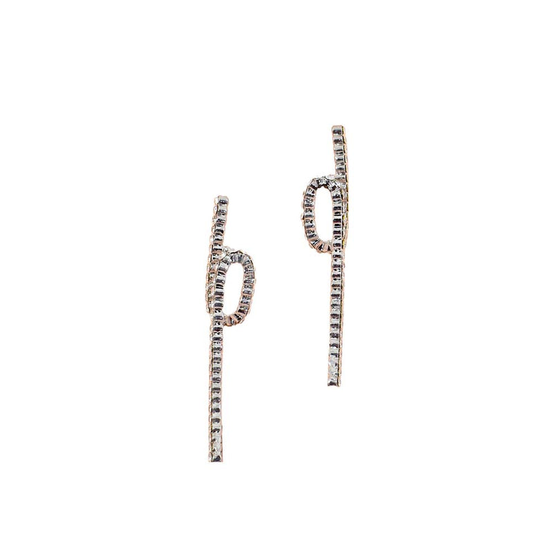 Salty Crystal loop and twisted silver earrings - Drops & Danglers