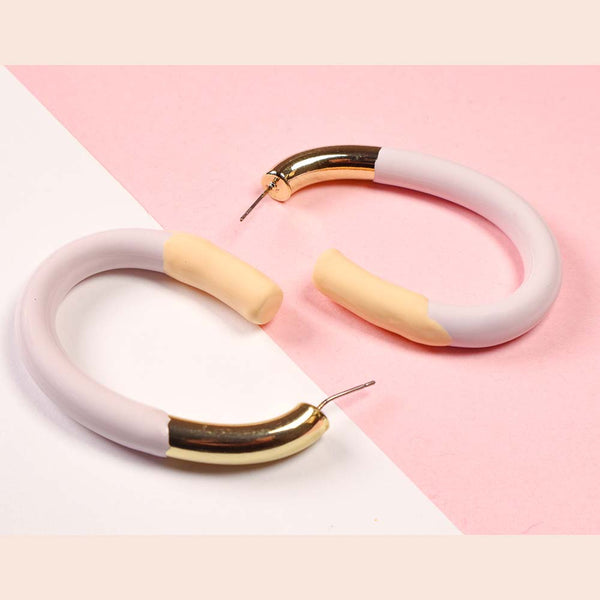 Salty Pastel Mixed Tube Hoop Earrings - Hoop Earrings
