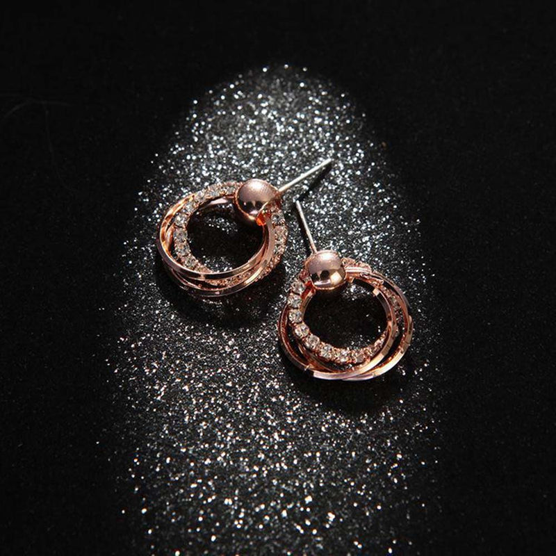 Salty Elegant Diamond Looped Earrings - Stud Earrings