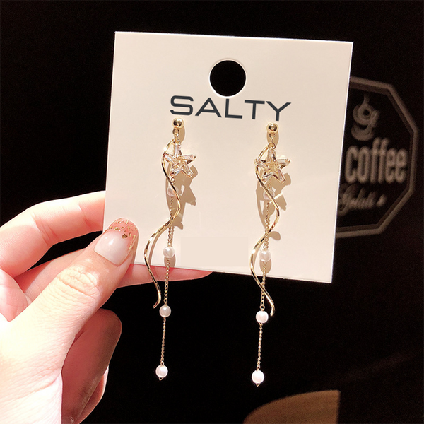 Salty Daylight Tassel Bling Earrings - Drops & Danglers