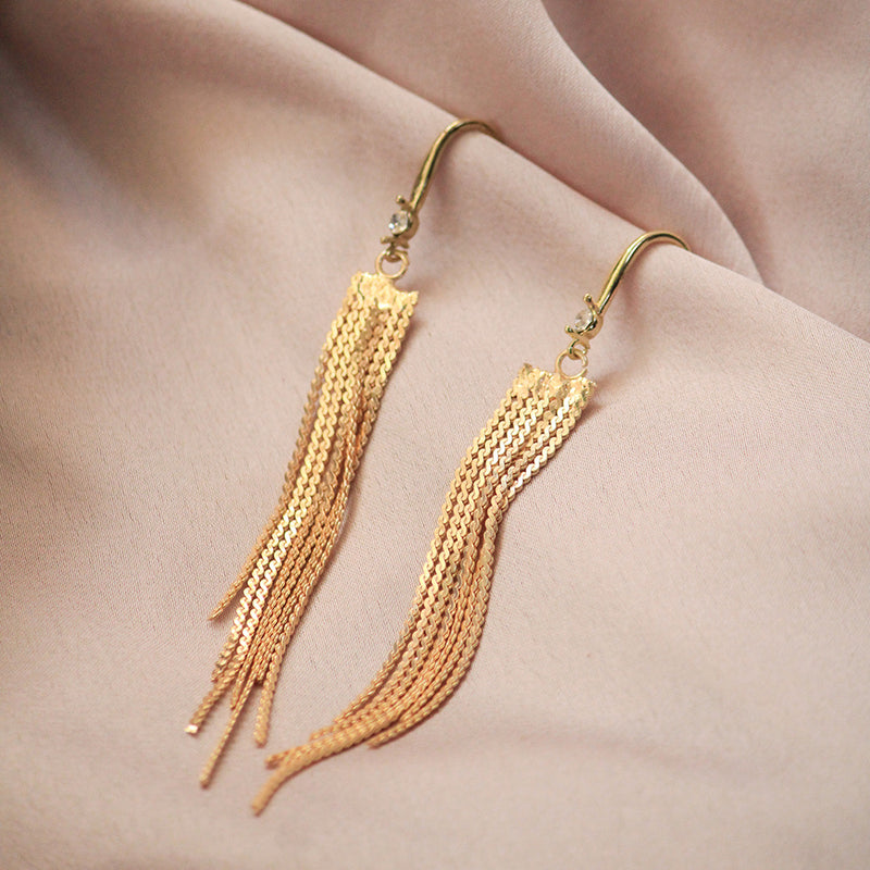 Salty Chandelier Golden Earrings - Drop Earrings