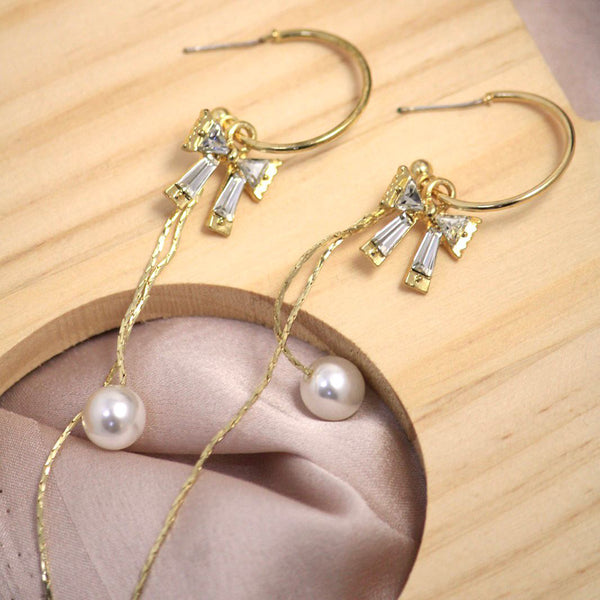 Salty C-Shell Pearl Hoop Earring - Drop Earrings