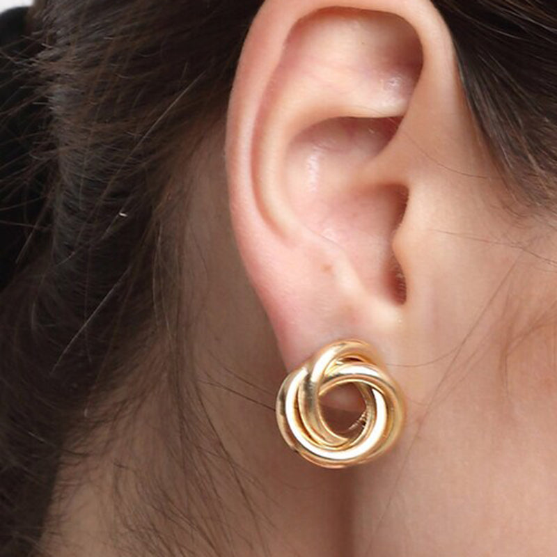 Salty Golden Crooked Minimal Earrings - Hoop Earrings