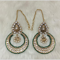 Tarangavi Gold Plated Polki Kundan Dangler Earrings