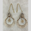 Tarangavi Gold Plated Polki Kundan Dangler Earrings