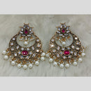 Tarangavi Gold Plated Polki Kundan Dangler Earrings