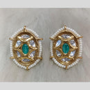 Tarangavi Gold Plated Polki Kundan Stud Earrings