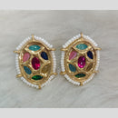 Tarangavi Gold Plated Polki Kundan Stud Earrings