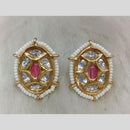 Tarangavi Gold Plated Polki Kundan Stud Earrings