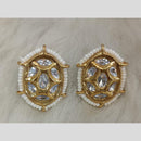 Tarangavi Gold Plated Polki Kundan Stud Earrings